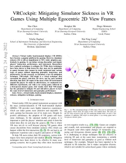 VRCockpit: Mitigating Simulator Sickness in VR Games Using Multiple
  Egocentric 2D View Frames