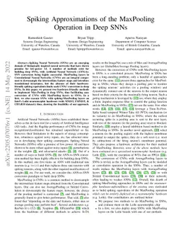 Spiking Approximations of the MaxPooling Operation in Deep SNNs