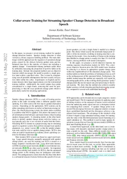 Collar-aware Training for Streaming Speaker Change Detection in
  Broadcast Speech
