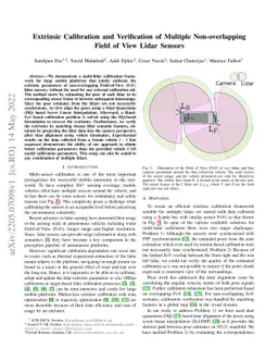Extrinsic Calibration and Verification of Multiple Non-overlapping Field
  of View Lidar Sensors