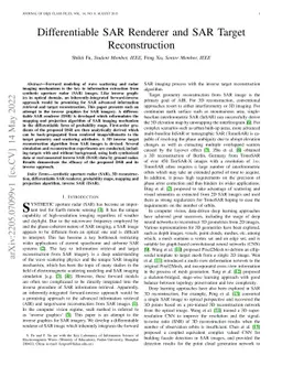 Differentiable SAR Renderer and SAR Target Reconstruction