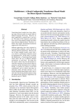 Multiformer: A Head-Configurable Transformer-Based Model for Direct
  Speech Translation