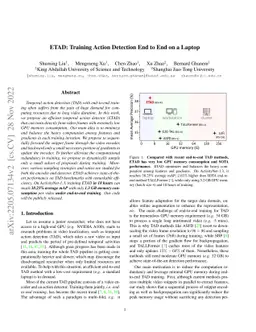 ETAD: Training Action Detection End to End on a Laptop