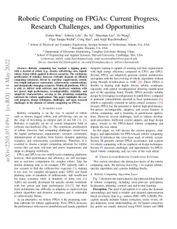 Robotic Computing on FPGAs: Current Progress, Research Challenges, and
  Opportunities