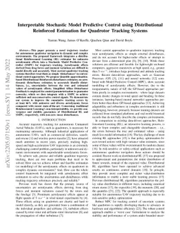 Interpretable Stochastic Model Predictive Control using Distributional
  Reinforced Estimation for Quadrotor Tracking Systems