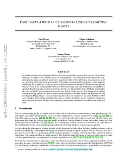 Fair Bayes-Optimal Classifiers Under Predictive Parity