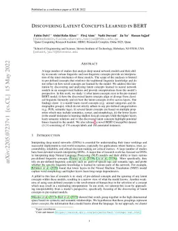 Discovering Latent Concepts Learned in BERT