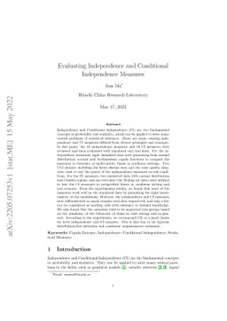 Evaluating Independence and Conditional Independence Measures