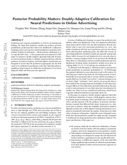 Posterior Probability Matters: Doubly-Adaptive Calibration for Neural
  Predictions in Online Advertising