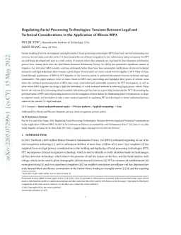 Regulating Facial Processing Technologies: Tensions Between Legal and
  Technical Considerations in the Application of Illinois BIPA