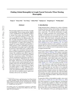 Finding Global Homophily in Graph Neural Networks When Meeting
  Heterophily