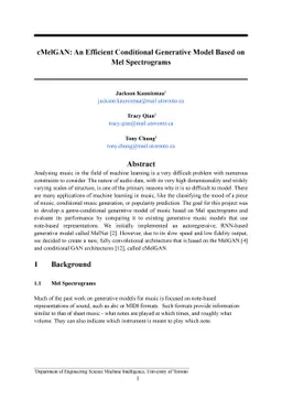 cMelGAN: An Efficient Conditional Generative Model Based on Mel
  Spectrograms