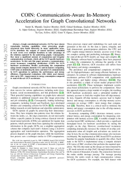 COIN: Communication-Aware In-Memory Acceleration for Graph Convolutional
  Networks
