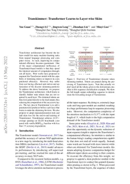 Transkimmer: Transformer Learns to Layer-wise Skim