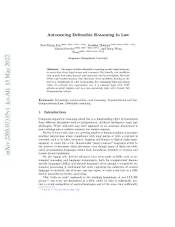 Automating Defeasible Reasoning in Law