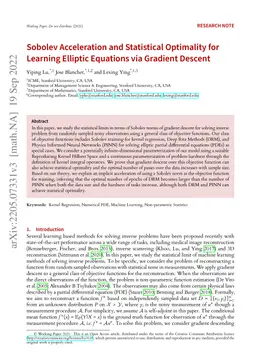 Sobolev Acceleration and Statistical Optimality for Learning Elliptic
  Equations via Gradient Descent