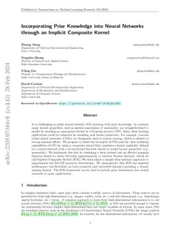 Incorporating Prior Knowledge into Neural Networks through an Implicit
  Composite Kernel