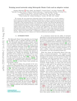 Training neural networks using Metropolis Monte Carlo and an adaptive
  variant
