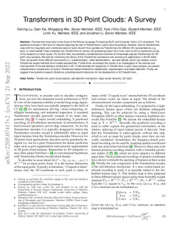 Transformers in 3D Point Clouds: A Survey