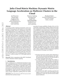 Julia Cloud Matrix Machine: Dynamic Matrix Language Acceleration on
  Multicore Clusters in the Cloud