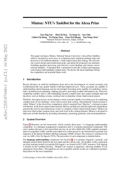 Miutsu: NTU's TaskBot for the Alexa Prize