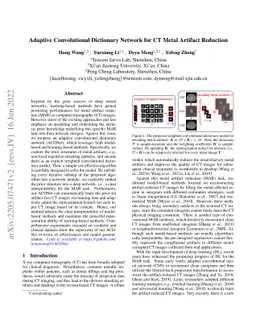 Adaptive Convolutional Dictionary Network for CT Metal Artifact
  Reduction