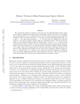 Robust Testing in High-Dimensional Sparse Models