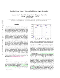 Residual Local Feature Network for Efficient Super-Resolution