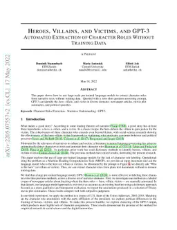 Heroes, Villains, and Victims, and GPT-3: Automated Extraction of
  Character Roles Without Training Data