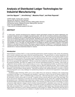 Analysis of Distributed Ledger Technologies for Industrial Manufacturing