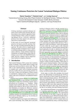 Taming Continuous Posteriors for Latent Variational Dialogue Policies