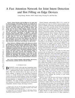 A Fast Attention Network for Joint Intent Detection and Slot Filling on
  Edge Devices