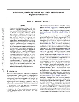 Generalizing to Evolving Domains with Latent Structure-Aware Sequential
  Autoencoder