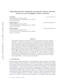Hyperdimensional computing encoding for feature selection on the use
  case of epileptic seizure detection