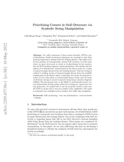 Prioritizing Corners in OoD Detectors via Symbolic String Manipulation