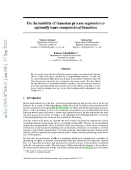On the inability of Gaussian process regression to optimally learn
  compositional functions