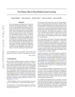 The Primacy Bias in Deep Reinforcement Learning