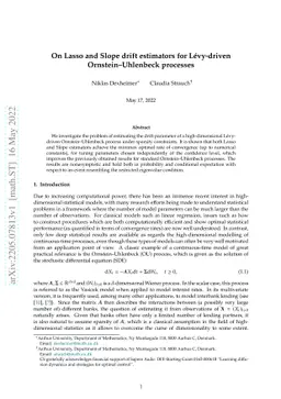 On Lasso and Slope drift estimators for Lévy-driven
  Ornstein--Uhlenbeck processes