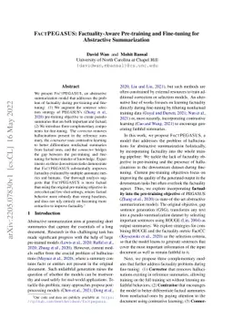 FactPEGASUS: Factuality-Aware Pre-training and Fine-tuning for
  Abstractive Summarization