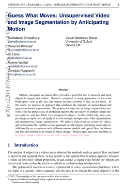 Guess What Moves: Unsupervised Video and Image Segmentation by
  Anticipating Motion