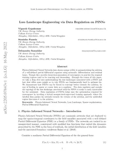 Loss Landscape Engineering via Data Regulation on PINNs