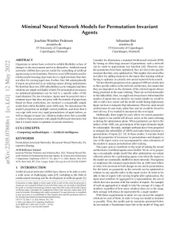 Minimal Neural Network Models for Permutation Invariant Agents