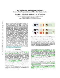 How to Fine-tune Models with Few Samples: Update, Data Augmentation, and
  Test-time Augmentation