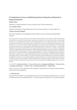 A Comprehensive Survey on Model Quantization for Deep Neural Networks in
  Image Classification