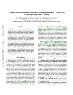 Unsupervised Driving Behavior Analysis using Representation Learning and
  Exploiting Group-based Training