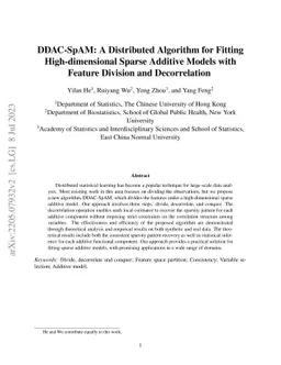 DDAC-SpAM: A Distributed Algorithm for Fitting High-dimensional Sparse
  Additive Models with Feature Division and Decorrelation