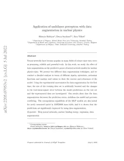 Application of multilayer perceptron with data augmentation in nuclear
  physics