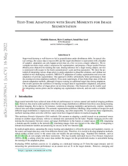 Test-Time Adaptation with Shape Moments for Image Segmentation