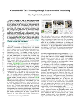Generalizable Task Planning through Representation Pretraining
