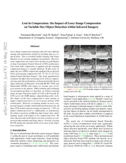 Lost in Compression: the Impact of Lossy Image Compression on Variable
  Size Object Detection within Infrared Imagery